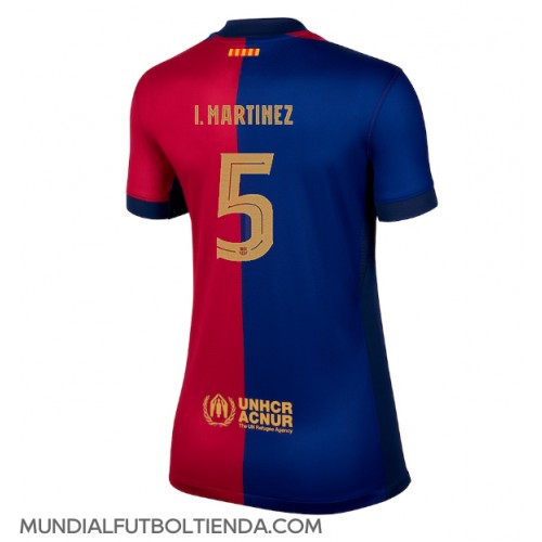 Camiseta Barcelona Inigo Martinez #5 Primera Equipación Replica 2024-25 para mujer mangas cortas